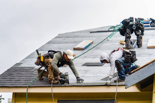 Professional Roofing technician working in Weston, CT